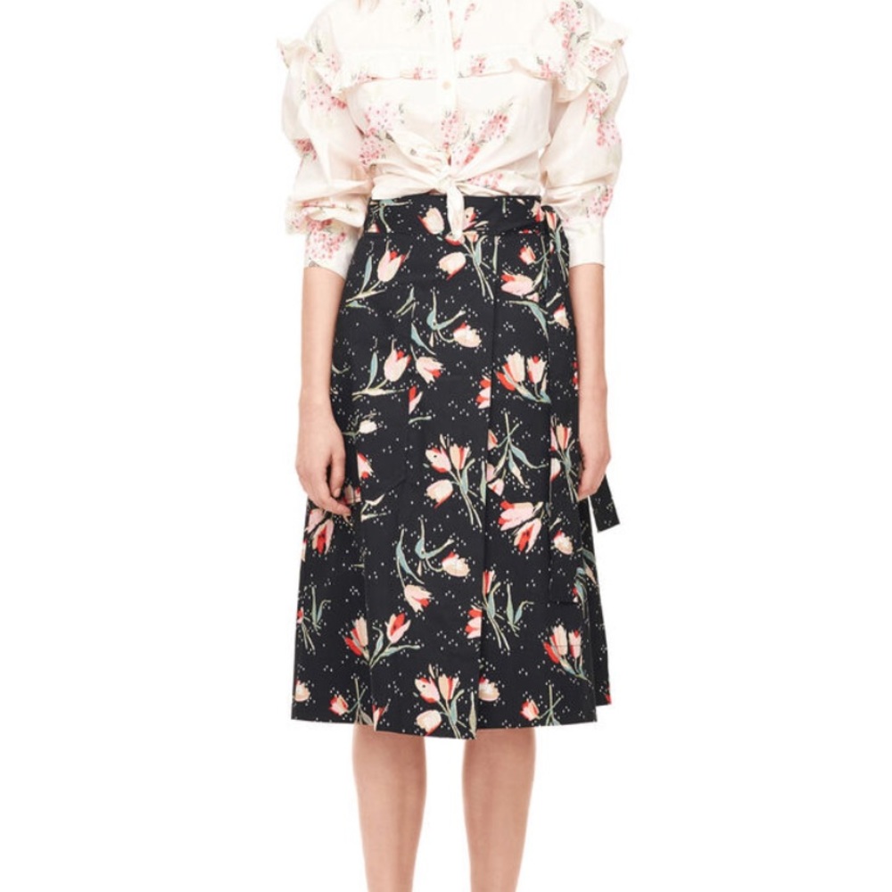 Rebecca Taylor Floral Ikat Tulip Wrap.  Skirt  4 fits better 2